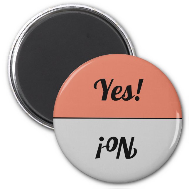 Reversible Yes & No Coral Grey Dishwasher Magnet (Front)