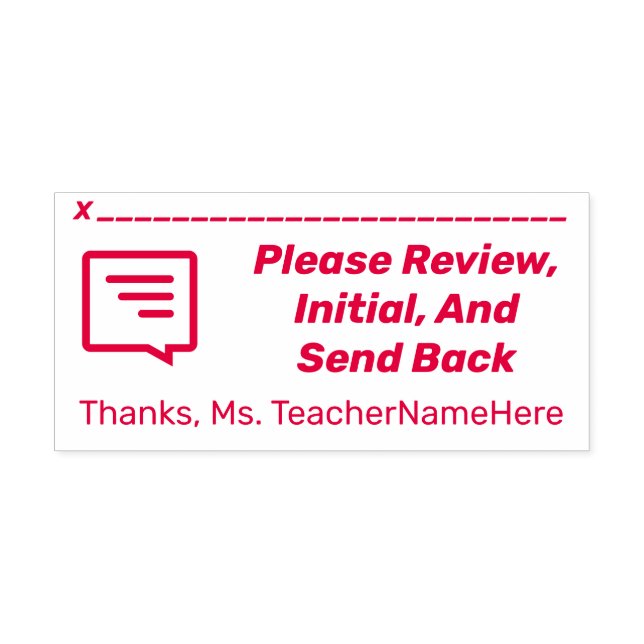 Review and Sign Request and Educator Name Self-inking Stamp (Design)