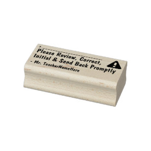 Review Request & Teacher Name Rubber Stamp