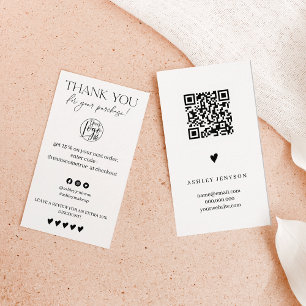 Review Simple black and white order thank you Business Card