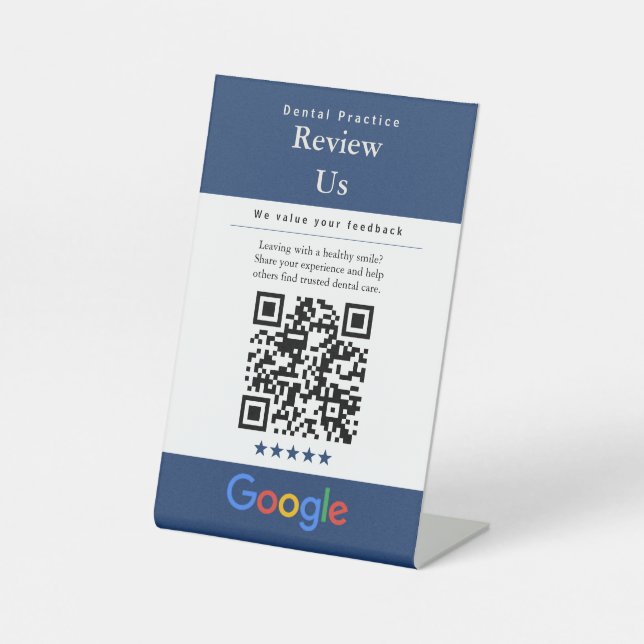 Review Us QR Code Sign | Google Review | Dentist  (Front)