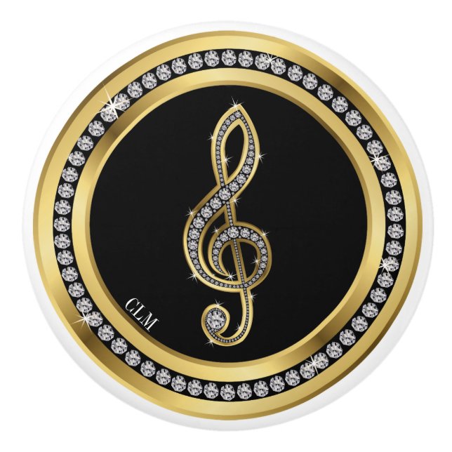 Revised Bling Music Note Cabinet Knobs (Front)