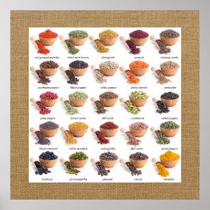 Revised Spice Chart Kitchen / Business Poster