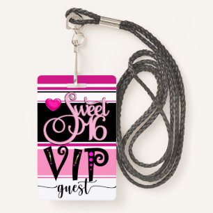 Revised Sweet 16 VIP Guest Badge - See Back ID Badge