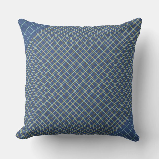 Revisisted Tartan blue Pillow (Front)