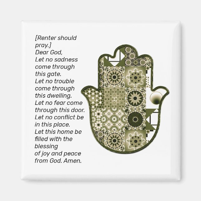 Revisit Square Khamsa Hand Magnet 2 Renter (Front)