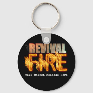 Revival fire church outreach typography evangelism key ring