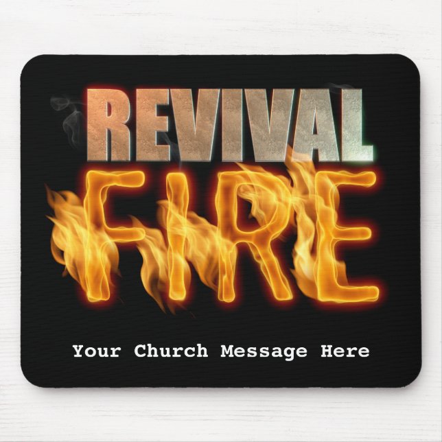 Revival fire church outreach typography evangelism mouse pad (Front)