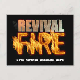 Revival fire evangelism christian church outreach postcard