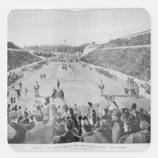 Revival of the Olympic Games in Athens Square Sticker (Front)
