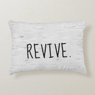 REVIVE Text On Birch Tree Accent Pillow