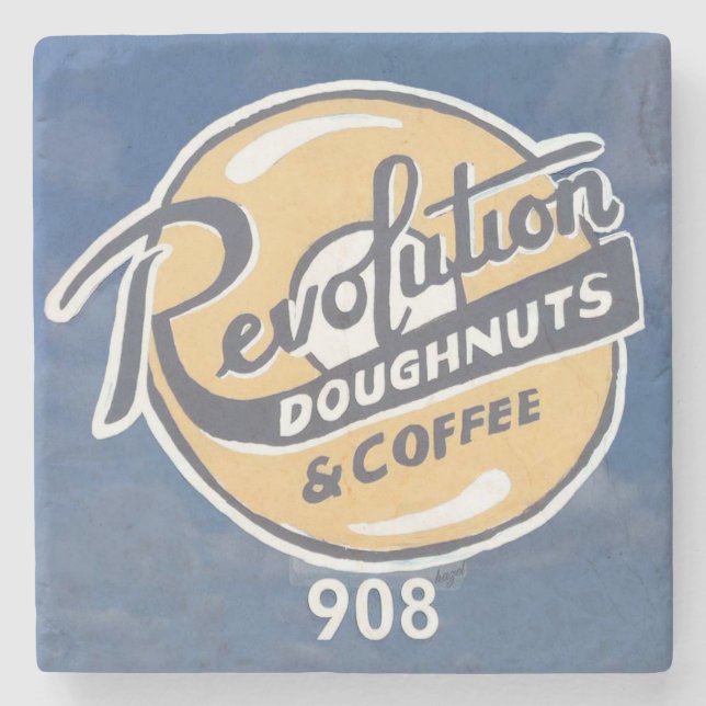 Revolution Doughnuts, Decatur Georgia Stone Coaster (Front)