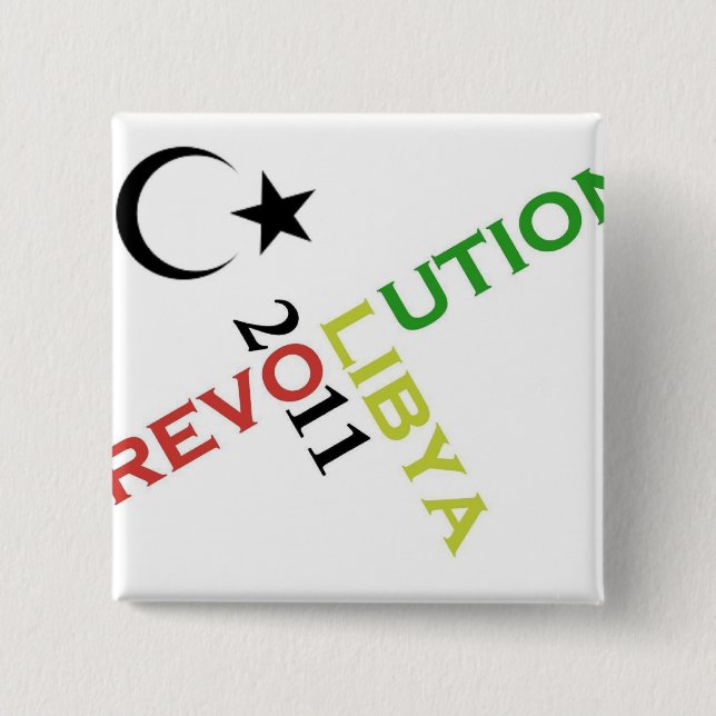 revolution libya 2011 15 cm square badge (Front)