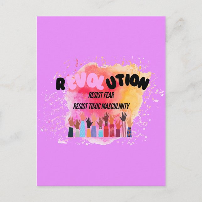 Revolution Resist Fear Toxic Masculinity Postcard (Front)