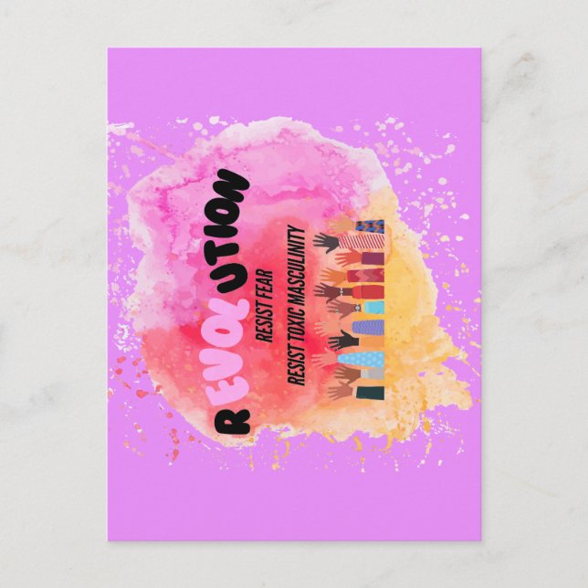 Revolution: Resist Fear Toxic Masculinity Postcard (Front)