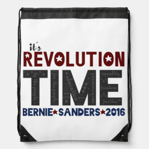 Revolution Time - Bernie Sanders 2016 Drawstring Bag