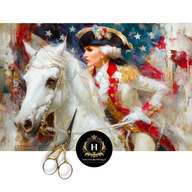 Revolutionary General Woman on Horseback Decoupage Tissue Paper (Creator Uploaded)