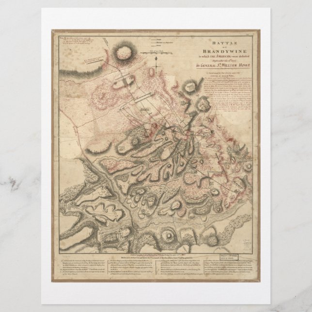 Revolutionary War Battle of Brandywine Map (1777) (Front)