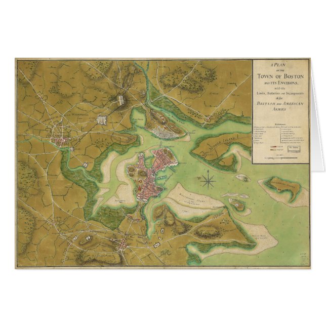 Revolutionary War Map of Boston Harbour 1776 (Front Horizontal)