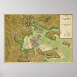 Revolutionary War Map of Boston Harbour 1776 Poster