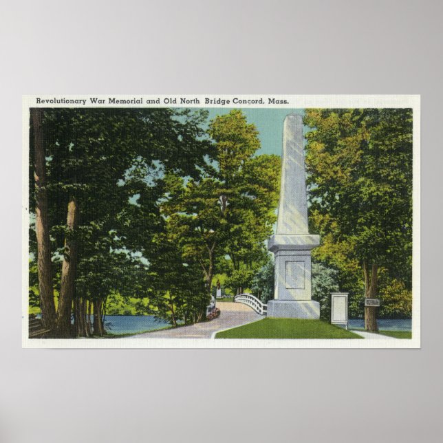 Revolutionary War Memorial, Old North Bridge Poster (Front)