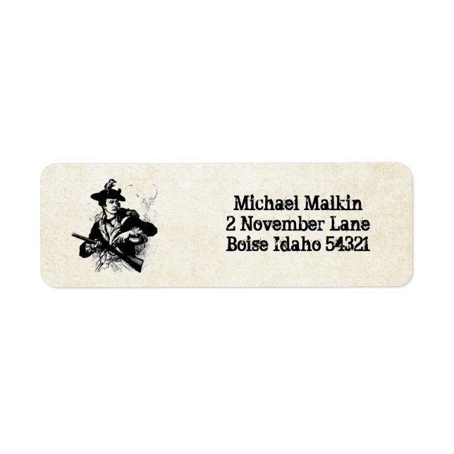 Revolutionary War Minuteman Return Address Label (Front)