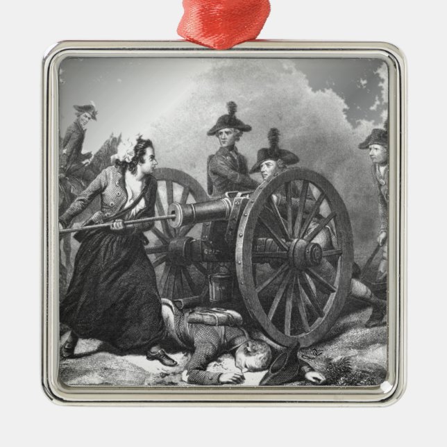 Revolutionary War Molly Pitcher Cannon Ornament (Front)