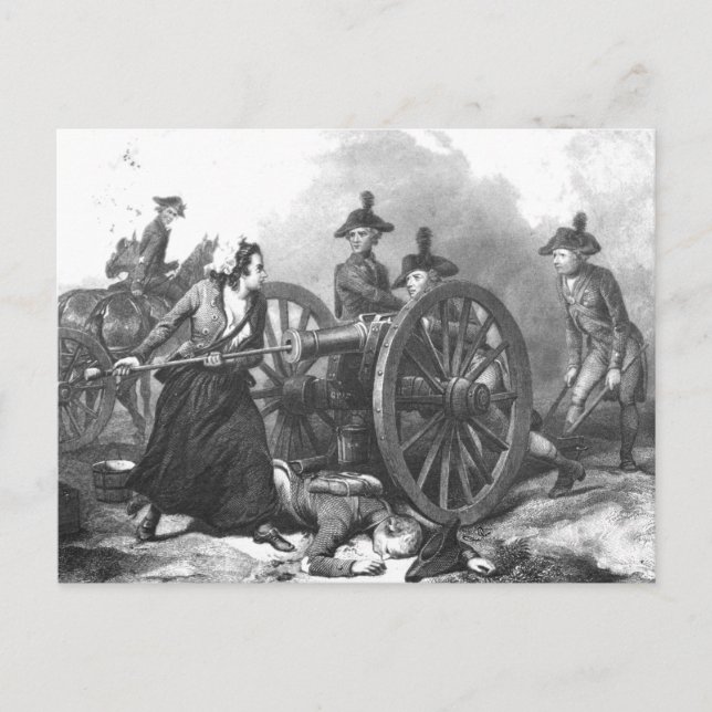 Revolutionary War Molly Pitcher Cannon Postcard (Front)