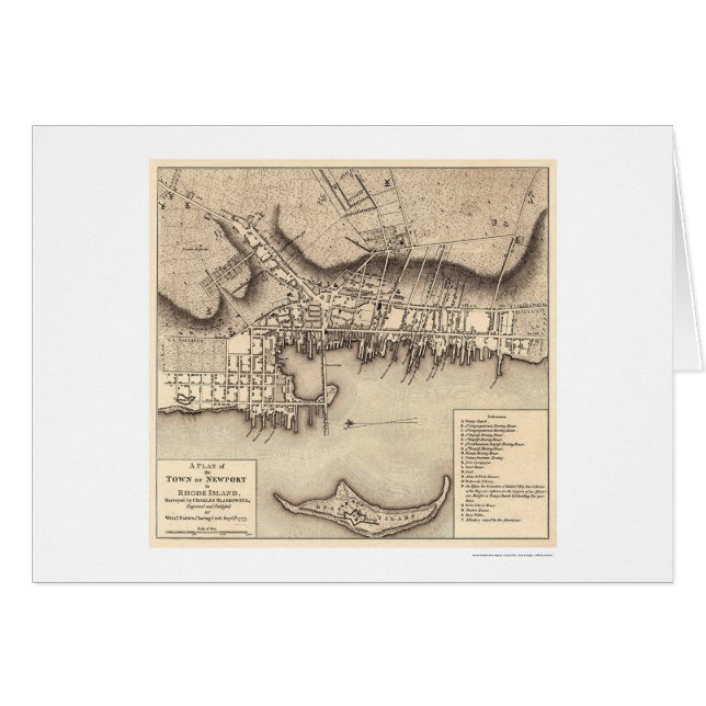 Revolutionary War Newport Map - 1777 (Front Horizontal)