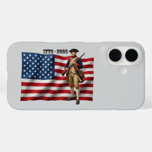 Revolutionary War Soldier & American Flag 250 URM iPhone 16 Case