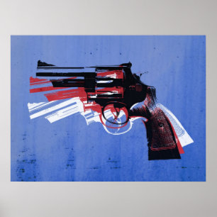 Revolver on White Poster