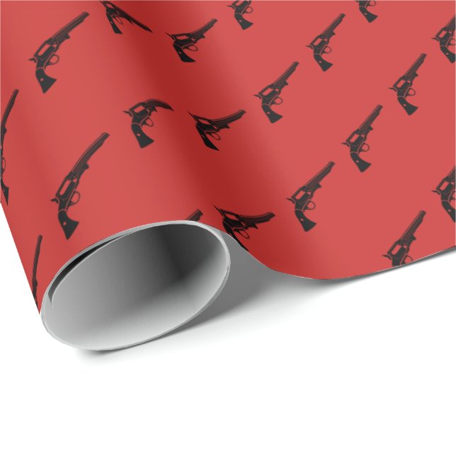 Revolver Tiled Red Wrapping Paper (Roll Corner)