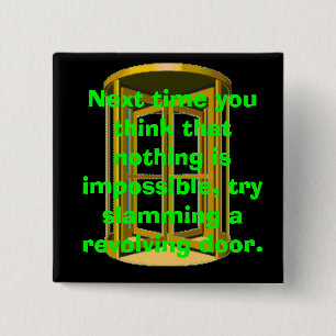 Revolving Door Slam 15 Cm Square Badge