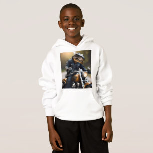 **"Revved Up Rex: T-Rex in Leathers on a Motorbike
