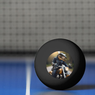 Revved Up Rex: T-Rex in Leathers on a Motorbike, Ping Pong Ball