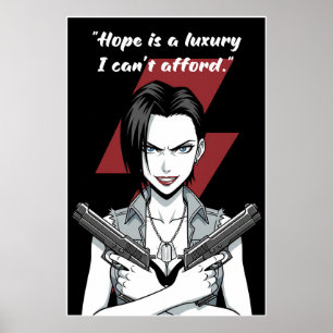 Revy – Hope Is a Luxury Quote Poster   Anime Wall