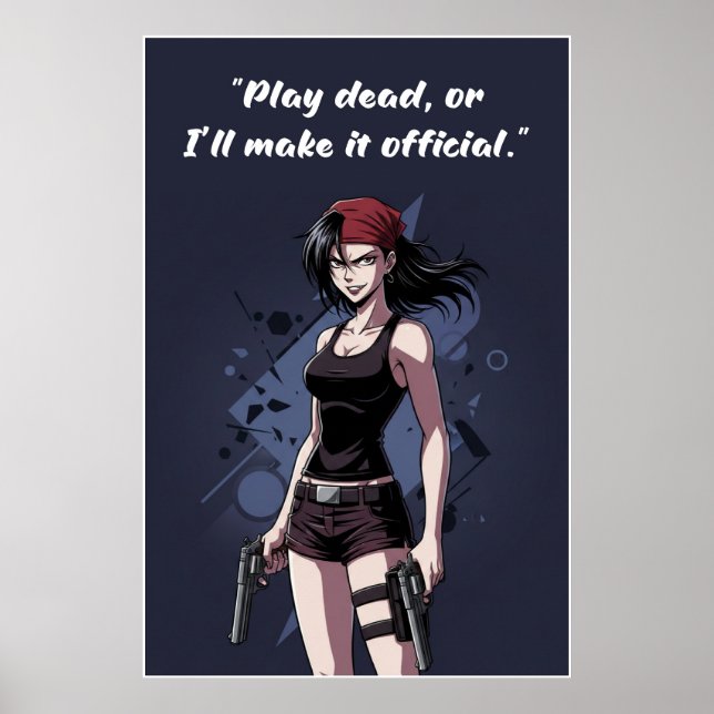 Revy – Play Dead Quote Poster | Anime Wall Art (Front)