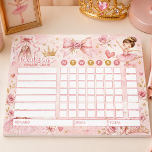 Reward Chart Ballerina Personalised Chart Notepad