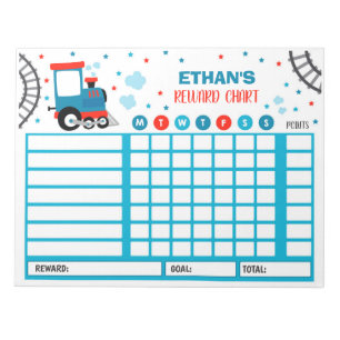 Reward Chart Monster Train Personalised Chores Notepad