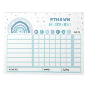 Reward Chart Rainbow Personalised Chore Chart Notepad