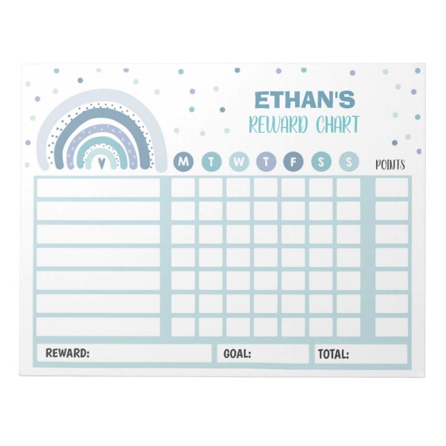 Reward Chart Rainbow Personalised Chore Chart Notepad (Front)