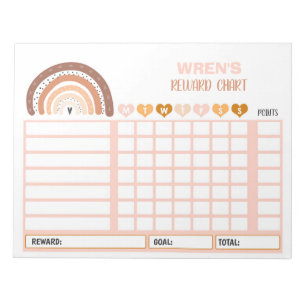 Reward Chart Rainbow Personalised Chore Chart Notepad