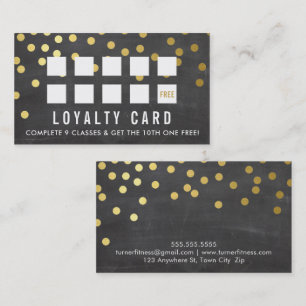 REWARD LOYALTY CARD glam confetti gold chalkboard