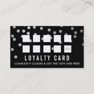 REWARD LOYALTY CARD glam confetti silver black