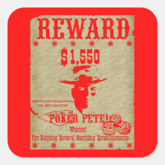 Reward Poker Pete Square Sticker