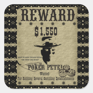 Reward Poker Pete Square Sticker