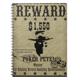 Reward Poster Poker Pete Notebook