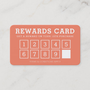 REWARD PUNCH CARD cute modern loyalty 10th orange