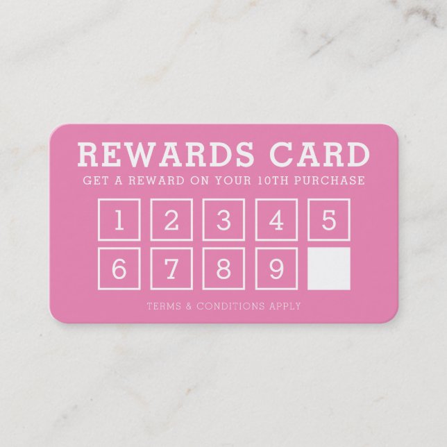 REWARD PUNCH CARD simple modern loyalty 10th candy (Front)