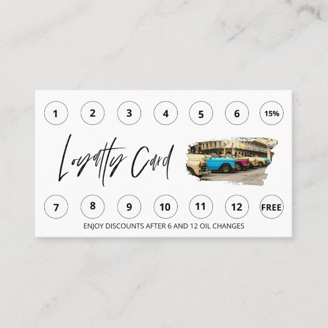 *~* Rewards QR Lube Car Wash - LOGO Auto Thank you Loyalty Card (Front)